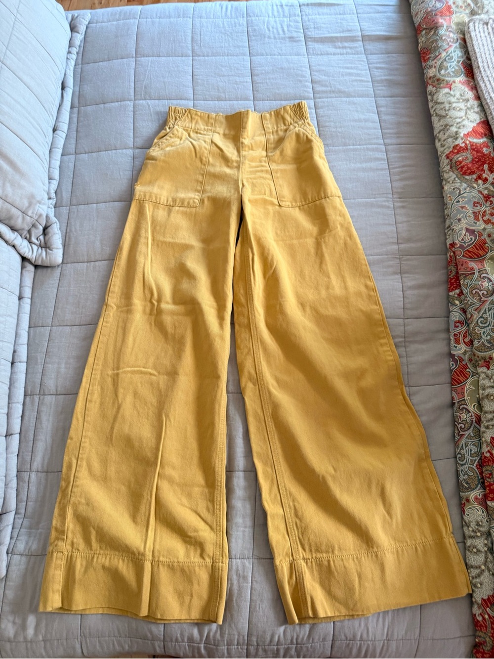 SHEIN Mustard Yellow Wide Leg Pants